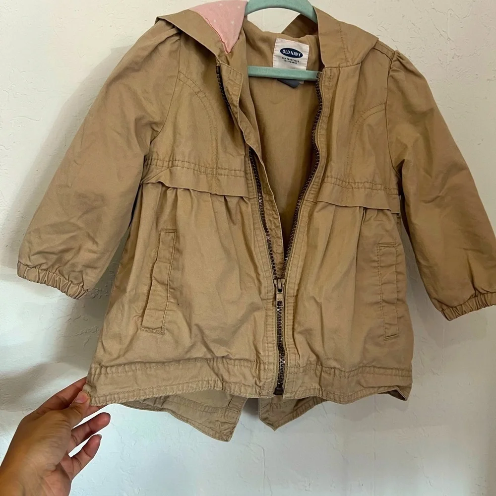 Khaki old lightweight navy toddler jacket 18-24months